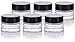 Clear Glass 0.25 oz Small Thick Wall Balm Jars with Black Foam Lined Smooth Lids (6 pack)