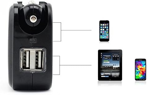 DUMVOIN(TM) Compact 2-in-1 Dual ports USB Foldable Car/ Vehicle/ DC and Wall/ AC/ Travel Charger Adapter for iPhone 5 ,iPhone 6,IPAD,IPOD,Samsung Galaxy Tablet