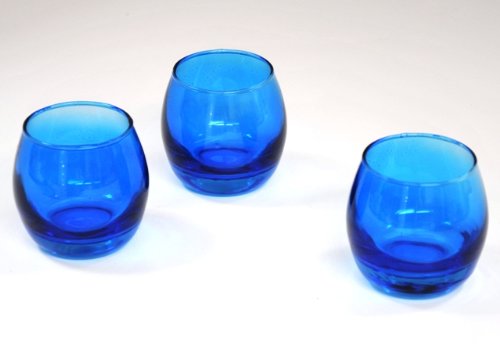Blue Glass Optic Votive (1 Dozen)