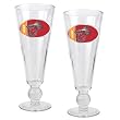 Miami Heat NBA 2pc Pilsner Glass Set with Basketball on stem - Oval Logo by Great American Products