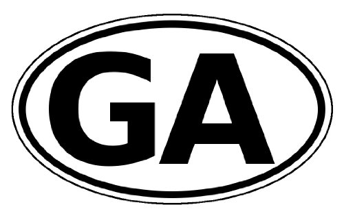 Georgia US GA Black on White Car Bumper Sticker Decal Oval