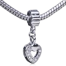 Buy Dangling Hollow Heart Pattern European Charm Bead Bracelet Metal - Pandora and Fit by Pugster