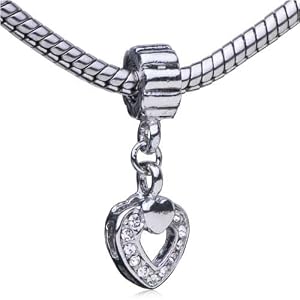 Buy Dangling Hollow Heart Pattern European Charm Bead Bracelet Metal - Pandora and Fit by Pugster