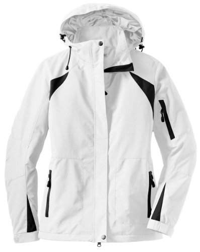 Port Authority Ladies All-Season II Jacket Waterproof, white/black, X-Large On Sale