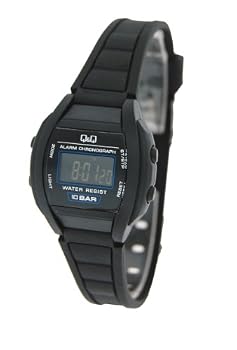 Q&Q #LL01J638YWomen's Plastic Band Alarm LCD Digital Watch