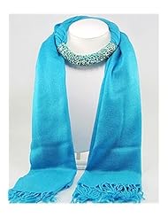 Cashmere scarf beaded with Semi Gemstone beads Necklace