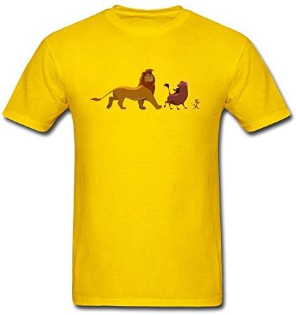 AONEG The Lion King Men's Customized T Shirt Yellow S