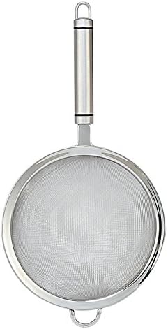HeyLR 6.5 inch Stainless Steel 18/8 Fine Mesh Food Strainer Kitchen Colander and Sifters Crafted for Quinoa and Comfortable Handles