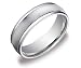 14k White Gold 6mm Comfort Fit Men\'s Wedding Band w/ Laser Matte Finish