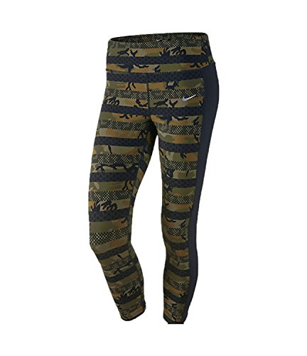 Nike Women's Dri-Fit Clash Epic Lux Running Crop Pants-Militia Green/Black
