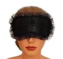 SCHLAFMASKE SCHLAFBRILLE SCHLAF BRILLE AUGENMASKE SPITZE LACE BLACK SCHWARZ 1 K&Uuml;HLKISSEN GRATIS