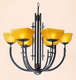 Ambrato 6 Light Amber Glass Chandelier