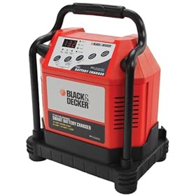 Black & Decker Smart 25/75 AMP Battery Charger FULLY Automatic Electronic Charger LED Light & Air Compressor