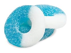 Albanese Blue Raspberry Blue-White, Gummi Rings, 4.5-Pound Bags (Pack of 2)