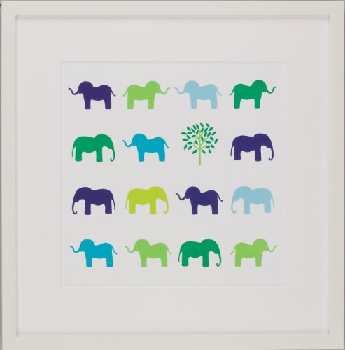 Green Frog Art Animal Sudoku Series Framed Art, Elephants
