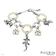 PILGRIM SKANDERBORG, DENMARK Stylish Bracelet With Simulated gems Beautifully Crafted in Silver Base metal, White Enamel and White Plastic. Total item weight 39.3g