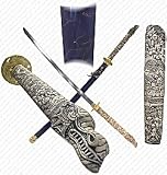 Ancient Oriental Story &amp; Dragon Katana (Blue)