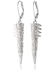 Sam Edelman Pave Brushed Rhodium Colored Drop Spike Earrings