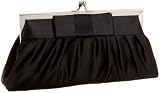 La Regale Gathered Satin Clutch with Bow