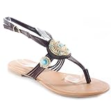 Classified RONAT Women's Jeweled Flat Sandals
