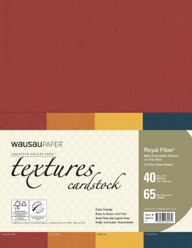 Neenah Creative Collection Textures Specialty Cardstock, 8.5 X 11 Inches, Royal Fiber Assorted, 40 Count (46013)