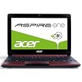 Acer Aspire One D270 25,7 cm (10,1 Zoll, matt) Netbook (Intel Atom N2600, 1,6GHz, 1GB RAM, 320GB HDD, Bluetooth, Win 7 Starter, 8h Akkulaufzeit ) rot