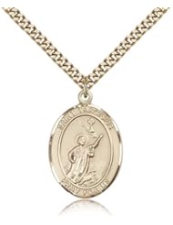 Free Engraving Included Medal-Gold Filled St. Saint Tarcisius Pendant 1" Oval 7261GF w/24" Curb Chain w/BoxAltar Boys/Altar Girls