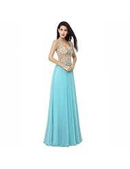 Sheer  Chiffon Evening Dress/Wedding Party Dress  With Rhinestones