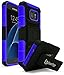Galaxy S7 Case, Bastex Heavy Duty Hybrid Rubber Silicone Cover with Protective Kickstand Holster Belt Clip Case for Samsung Galaxy S7 (Blue/Black)