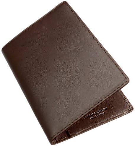 Dark Brown Leather Slim Travel Wallet by Byron and Brown