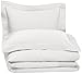Amazon Brand – Pinzon 400-Thread-Count Pleated Hem Egyptian Cotton Duvet Set - Full/Queen, Cloud