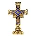 Venetian Inspired Enameled Cross Brooch & Stand