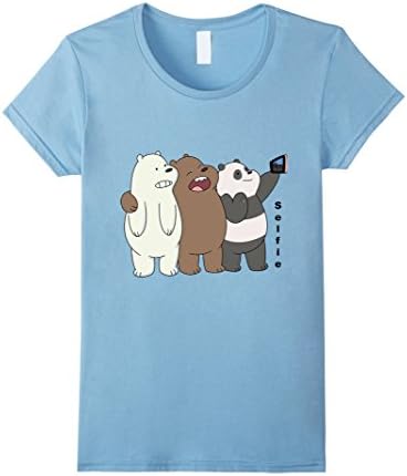 Women's Bear and panda Selfie Funny Cute Hashtag T-Shirt Medium Baby Blue