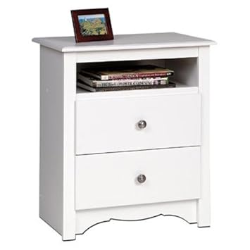 Monterey 2 Drawer Tall with Open Cubbie White