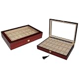 watch case 24 Piece Cherry Wood Rosewood Watch Display Case and Storage Organizer Box Watch watch case