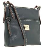 Dooney & Bourke Calf Leather Letter Carrier Dark Grey