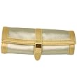 Travel Jewelry Roll Leather Compact Metallic Gold Silver