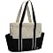 100% Cotton Canvas Shoulder Tote w/ Multiple Pockets