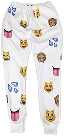 FYI Sweatpants jogging pants white 3D Unisex Hipster Swag emoji clothing M
