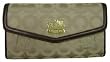 Authentic Coach Madison Op Art Wallet & Checkbook Case 43641 Khaki/Mahogany