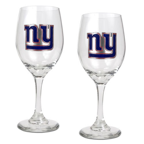 (BSS) - Great American Products - New York Giants NFL 2pc Wine Glass Set - Primary Logo