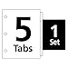 Avery Plastic 5-Tab Binder Dividers w/Pocket, Easy Print & Apply Clear Label Strip, Index Maker, 1 Set (23120)