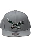 Philly Eagles Gear : Mitchell & Ness Philadelphia Eagles Basic Vintage Logo Adjustable Hat - Silver