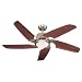 Monte Carlo 5MAR52BSD-L Manhattan 52-Inch 5-Blade Ceiling Fan with Remote and Light Kit, Brushed Steel Finish