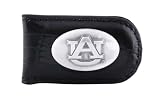 NCAA Auburn Tigers Black Crocodile Leather Magnet Concho Money Clip, One Size
