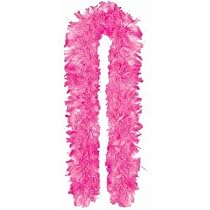 Pink feather boa - fabulous pink feather boa with silver strands - great for hen nights - stag nights - partyies and fancy dress costumes