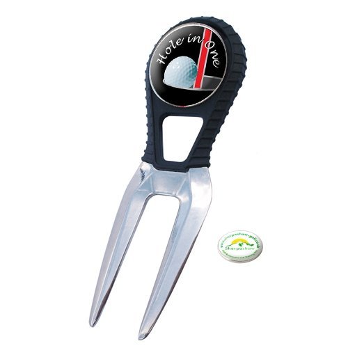 Hole In One Golf Ball:Sherpashaw,Patriot Golf Pitchfork - Hole in One with FREE Sherpashaw Ballmarker