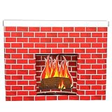 Realistic Holiday Fireplace Fiberboard