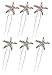 Crystal Starfish Hair Pins Jewel in Silver Tone for Women Girl Bridal Wedding Bouquet Prom and Beach Theme Party (Set of 6)