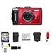 Olympus Stylus TG-2 iHS Digital Camera with 4x Optical Zoom and 3-Inch LCD (Red) + 16GB SDHC Class 10 Memory Card + External Rapid Charger + LI-90B Lithium-Ion Battery Pack + Carrying Case + Durable Float Strap for Digital Cameras + Mini Tripod Kit + USB SDHC Reader